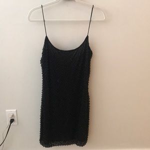 Black embellished mini dress! Never worn!
